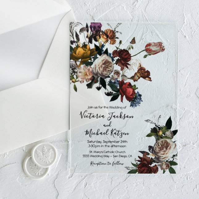 Invitations En Acrylique Rembrandt Floral Light & Airy Mariage (Créateur téléchargé)