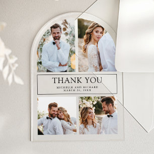 Invitations En Acrylique Remerciement de mariage Collage photo d'arche mode