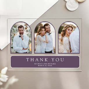 Invitations En Acrylique Remerciement de mariage photo 3 Arche Minimaliste