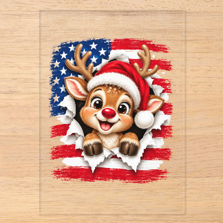 Invitations En Acrylique Rennes de Noël américains