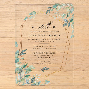 Invitations En Acrylique Renouvellement de vœux botaniques Mariage à l'euca