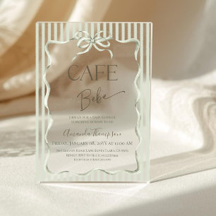 Invitations En Acrylique Rétro Neutre Café Bébé Tasse à Café Baby Shower