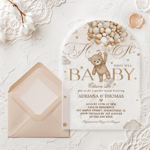 Invitations En Acrylique Révélation du genre de l'ours