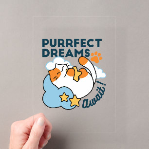 Invitations En Acrylique Rêves Parfaits Attendent – Rêve de Chat Mignon End
