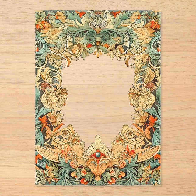 Invitations En Acrylique Revêtement Acrylique Filigree Motif complexe (Recto)