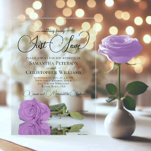 Invitations En Acrylique Rien De Fancy Just Love Lilac Purple Rose Mariage