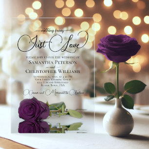 Invitations En Acrylique Rien De Fancy Just Love Plum Purple Rose Mariage