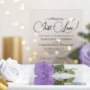 Invitations En Acrylique Rien de fantaisie Just Love Chic Lavender Rose Mar
