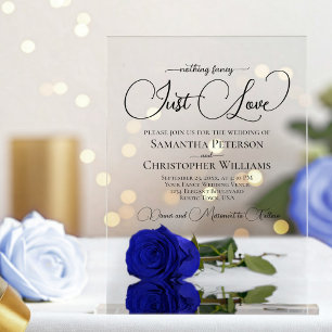 Invitations En Acrylique Rien de fantaisie Just Love Royal Blue Rose Mariag
