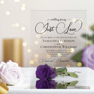 Invitations En Acrylique Rien de fantaisie Just Love Royal Purple Rose Mari