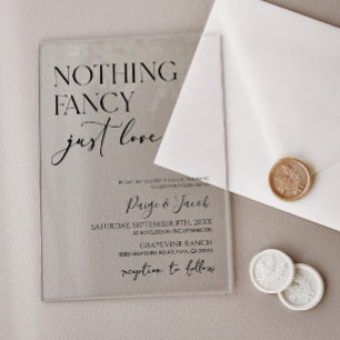 Invitations En Acrylique Rien de fantaisie Juste Amour Minimaliste Mariage