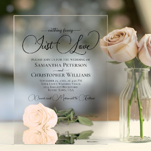 Invitations En Acrylique Rien de fantaisie Juste Amour Pale Peach Rose Mari