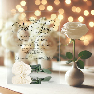 Invitations En Acrylique Rien de Fantaisiste Juste Amour Mariage Rose Blanc