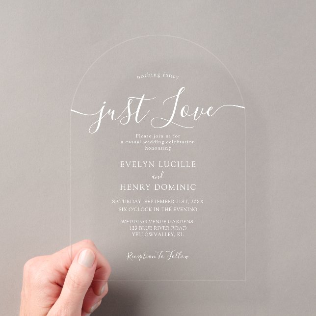 Invitations En Acrylique Rien de Fantaisiste Juste l'Amour Écriture Fantais (In situ (ordinateur de poche))