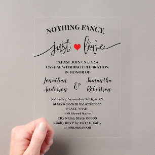 Invitations En Acrylique Rien de fantaisiste, juste un elopement d'amour mi