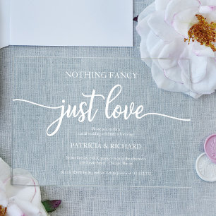 Invitations En Acrylique Rien de fantaisiste, juste un mariage d'amour