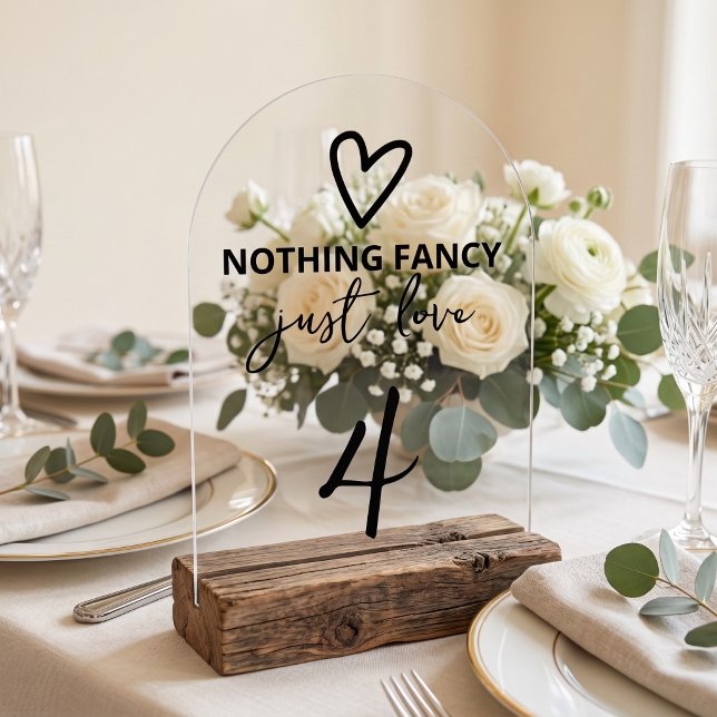 Invitations En Acrylique Rien de Fantaisiste Juste un Panneau de Numéro de  (Nothing Fancy Just Love Wedding Table Number Sign
by Ricaso. Add individual table numbers to card)