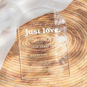 Invitations En Acrylique Rien de Fantastique Juste Amour Rétro Groovy Arche