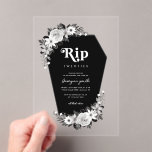 Invitations En Acrylique Rip to my 20s Funny Transparent 30th Birthday<br><div class="desc">Célébrez les nouveaux débuts avec cette Rip 20s Funny Transparent 30e Anniversaire Invitation Acrylique. Avec son design accrocheur, ses éléments gothiques et sa typographie rétro, cette invitation ajoute une touche d'humour à votre deuil d'une vingtaine d'années. Les accents floraux noir et blanc et l'ambiance d'Halloween en font un lieu idéal...</div>