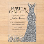 Invitations En Acrylique Robe d'étincelle en argent 40e fête d'anniversaire<br><div class="desc">Robe Argent Sparkle 40e anniversaire Fête Acrylique Invitations Party 40 et fantastiques Variations à l'invitation et articles correspondants dans notre magasin</div>