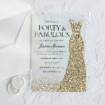 Invitations En Acrylique Robe d'or Fêtes de 40e anniversaire<br><div class="desc">Golden Dress Womans 40th Birthday Party Acrylique Invitations Party 40 et fantastiques Variations à l'invitation et articles correspondants dans notre magasin</div>