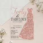 Invitations En Acrylique Robe Parties scintillant élégante | Quarante et fa<br><div class="desc">Célébrez dans le style avec ces parties scintillant en or rose tendance et élégante robe 40e anniversaire d'invitation acrylique. Le design est facile à personnaliser et vos invités seront ravis quand ils reçoivent ces invitations élégants.</div>