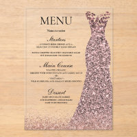 Robe Rose Blush Anniversaire Fête des mariées Menu