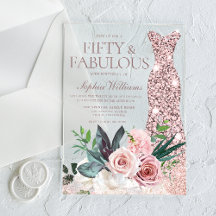 Robe Rose Gold Floral Blush Femme 50e Anniversaire