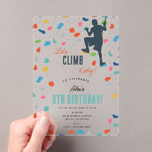 Invitations En Acrylique Rock Escalade mignonne Anniversaire de enfant Part