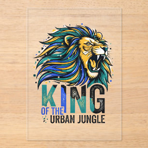 Invitations En Acrylique Roi de la jungle urbaine