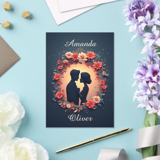 Invitations En Acrylique Romantic Wedding Couple in Elegant Gown (Insitu (Mariage))