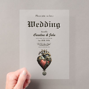 Invitations En Acrylique Romantisme en roues et tubes, l'âme steampunk