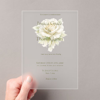 Invitations En Acrylique Rose Élégante Moderne 