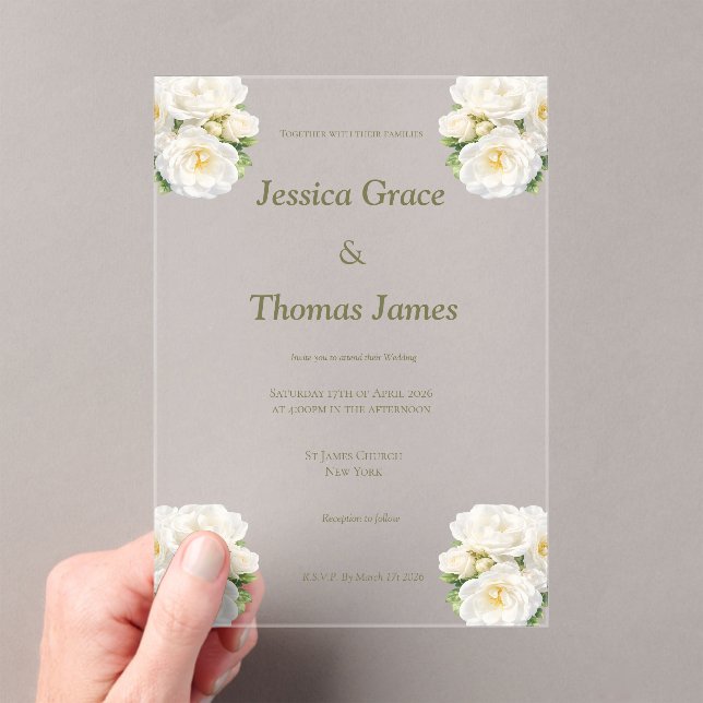 Invitations En Acrylique Rose Élégante Moderne  (In situ (ordinateur de poche))