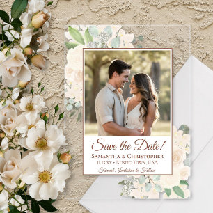 Invitations En Acrylique Roses Champagne Teintées de Rose Mariage Enregistr