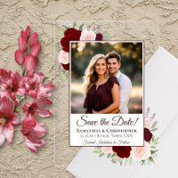 Roses Rouge Bourgogne Mariage Enregistrer la Date 