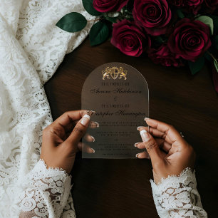 Invitations En Acrylique Royal Muse Médiéval Imaginaire Plum Floral Mariage