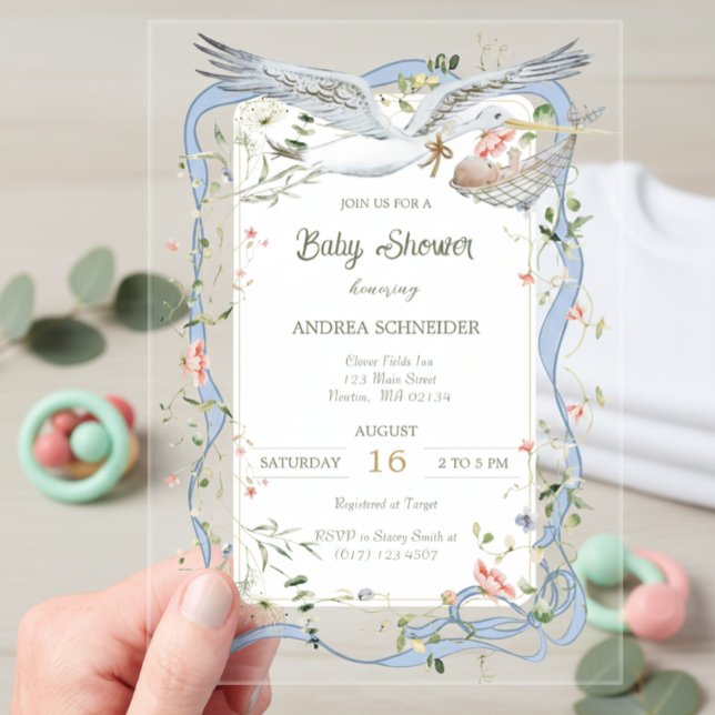 Invitations En Acrylique Ruban et Baby shower de la cale (Créateur téléchargé)