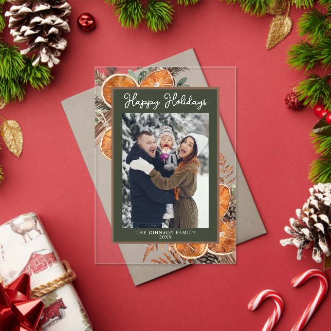 Invitations En Acrylique Russe Woodland Photo Noël Carte de vacances (Insitu (vacances))