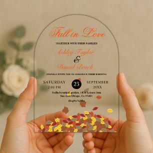 Invitations En Acrylique Rustic Fall quitte Boho Automne Floral Mariage