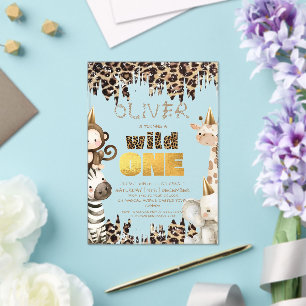 Invitations En Acrylique Safari Wild One Anniversaire Enfants