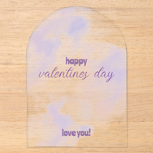 Invitations En Acrylique Saint-Valentin rose - violet