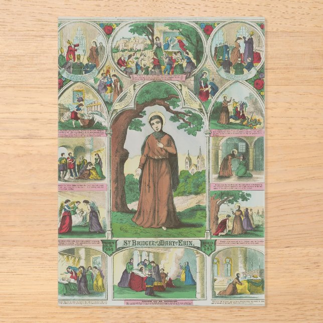 Invitations En Acrylique Sainte Brigitte d'Irlande (Recto)