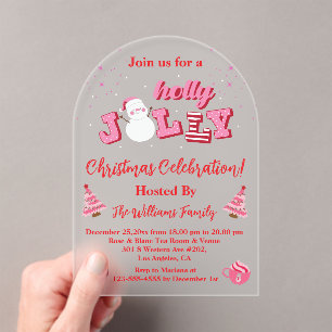 Invitations En Acrylique sainte jolly rose