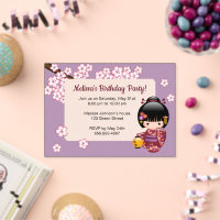 Sakura Kokeshi Fenêtre Transparente Anniversaire V
