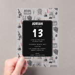 Invitations En Acrylique Science Chimie Scientifique Thème de fête d'annive<br><div class="desc">Un motif de chimie à thème scientifique idéal pour toute personne qui aime la science,  la chimie,  la biologie,  etc. Un cadeau idéal pour les scientifiques quel que soit leur âge.</div>