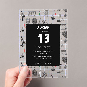 Invitations En Acrylique Science Chimie Scientifique Thème de fête d'annive