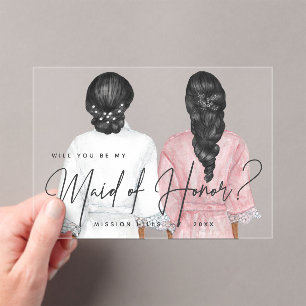 Invitations En Acrylique Seras-tu ma demoiselle d'honneur? Filles en Robes