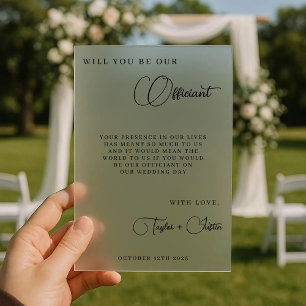 Invitations En Acrylique Serez-vous notre proposition simple de célébrant d