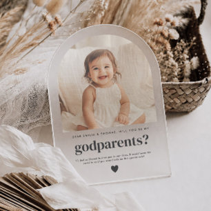 Invitations En Acrylique Seriez-vous les parrain et marraine Photo Proposit